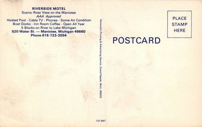 Riverside Motel & Marina (Riverside Motel) - Vintage Postcard (newer photo)